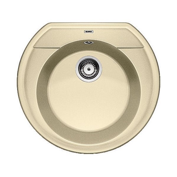 Chiuveta bucatarie Blanco RONDOVAL 45 SAMPANIE SILGRANIT reversibila rotunda cu montare clasica pe blat