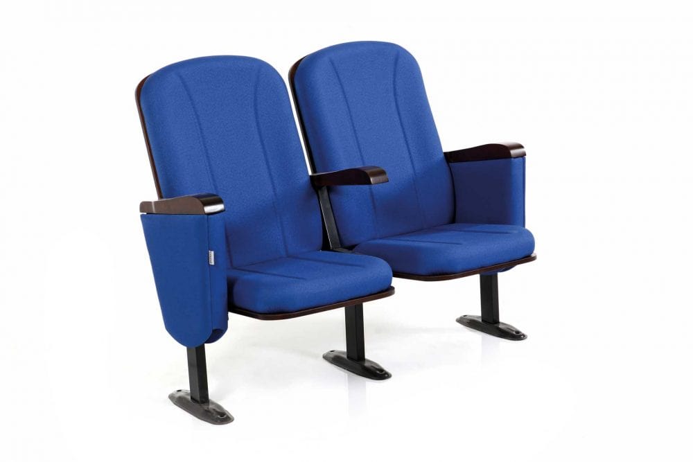scaun cinema pluto albastru cu doua scaune-min