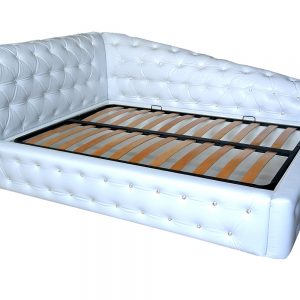 Pat-140-MILANO-tapitat-in-intregime-in-piele-ecologic-alba-accesorizat-in-intregime-cu-122-cristale-swarovski-cu-lada-depozitare-diverse-min-iak.ro