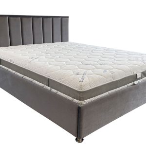 Pat-tapitat-ALESSIA-cu-lada-depozitare-si-mecanism-de-ridicare-somiera-picioare-rotunde-inox-saltea-memory-cu-husa-detasabila